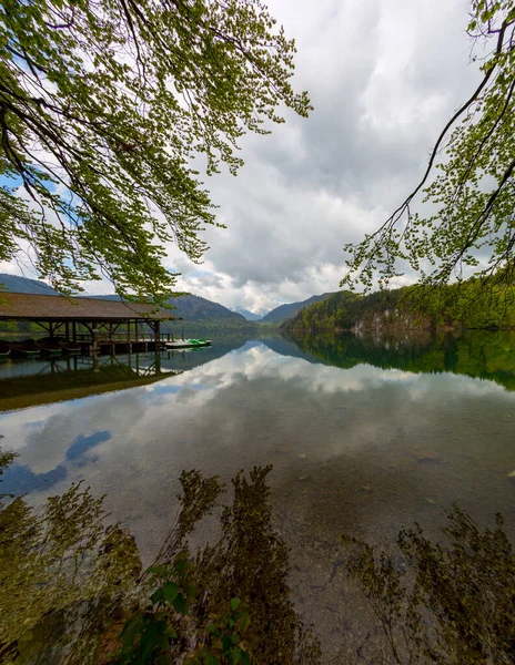 Ein Schöner Blick Auf Den Beliebten Alpsee Inmitten Einer Geschützten — Stockfoto