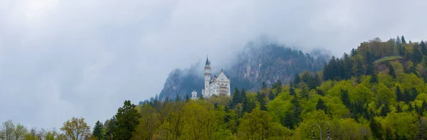 Όμορφη Θέα Του Παγκοσμίου Φήμης Κάστρου Neuschwanstein Παλάτι Romanesque Revival — Φωτογραφία Αρχείου