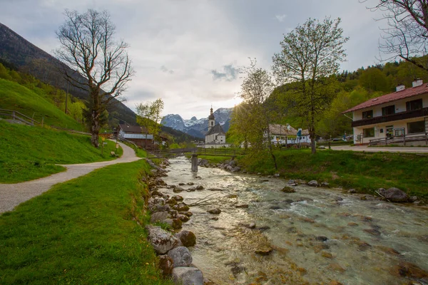 Berchtesgaden National Park Germany Parish Church Sebastian Village Ramsau — Stock Photo, Image