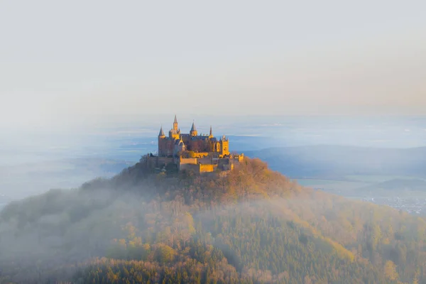 Vista Castelo Hohenzollern Nos Alpes Suábia Baden Wurttemberg Alemanha — Fotografia de Stock
