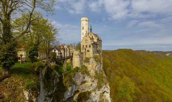 Lichtenstein Castle Mountain Top Summer Germany Europe Famous Castle Landmark — 스톡 사진