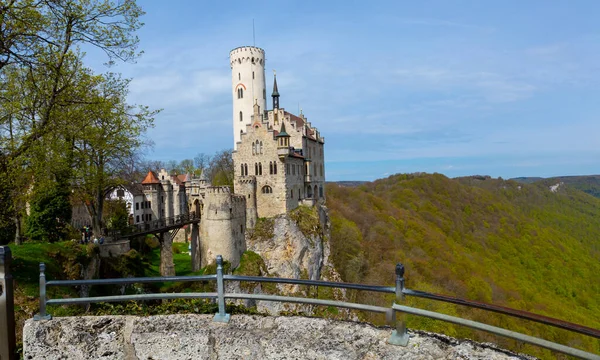 Lichtenstein Castle Mountain Top Summer Germany Europe Famous Castle Landmark — 스톡 사진