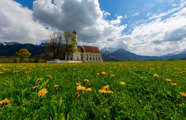 斯旺高的圣科洛曼教堂德国南部 — 图库照片