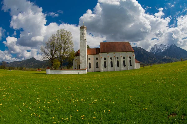 Εκκλησία Του Αγίου Κολομβιανού Στο Schwangau Νότια Γερμανία — Φωτογραφία Αρχείου