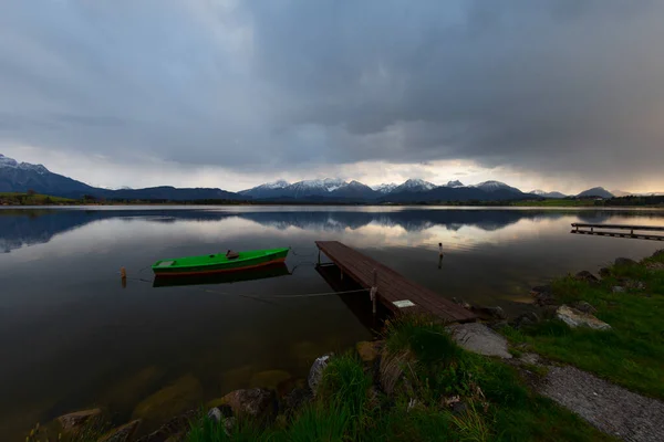 View Hopfensee Lake Alps Bavaria Germany Europe — Stockfoto