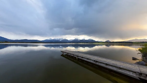 View Hopfensee Lake Alps Bavaria Germany Europe — Stockfoto