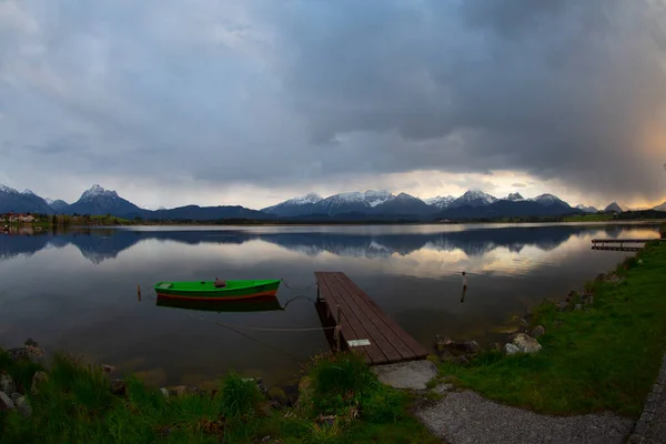 View Hopfensee Lake Alps Bavaria Germany Europe — 스톡 사진