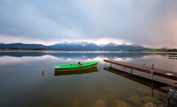 View Hopfensee Lake Alps Bavaria Germany Europe - Stock-foto