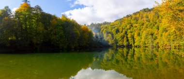 Yedigoller Ulusal Parkı Bolu, Türkiye 'de sonbahar manzarası (yedi göl)