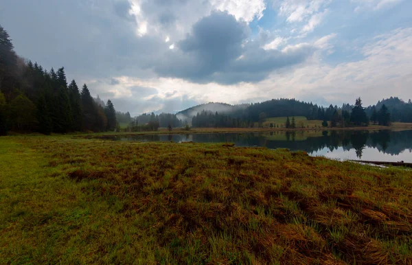 Piccola Baita Sul Prato Montagna Margini Della Foresta Geroldsee Sullo — Foto Stock