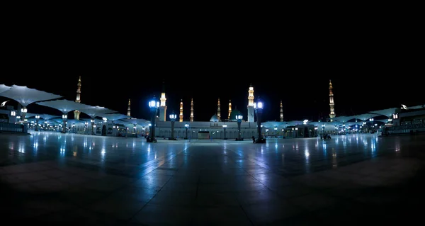 Masjid Nabawi Medina Grande Mosquée Coucher Soleil — Photo