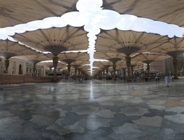Gün batımında Mescid ve Nabawi Medine Büyük Camii