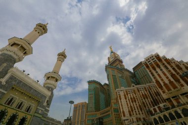 Makkah, Suudi Arabistan 'da Abraj Al Yem (Kraliyet Saat Kulesi Makkah) ile Skyline.