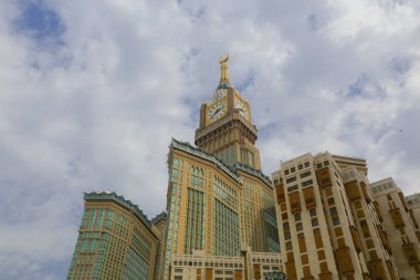 Makkah, Suudi Arabistan 'da Abraj Al Yem (Kraliyet Saat Kulesi Makkah) ile Skyline.