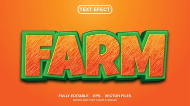 düzenlenebilir metin efekti çiftlik teması