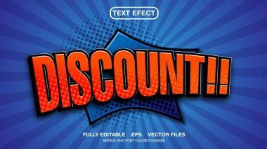 düzenlenebilir komik metin efekti indirimi teması