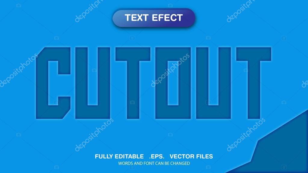 3D editable text effect and font style template, cutout themed
