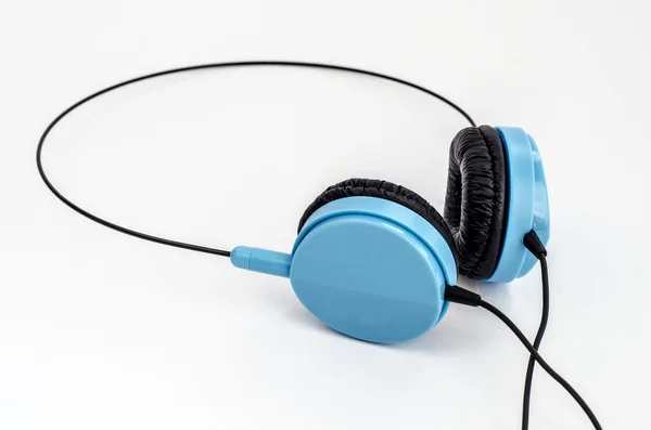 Blue compact headphones — Stock Photo, Image