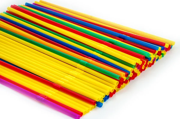 Straws of different colors, — Stock Photo, Image