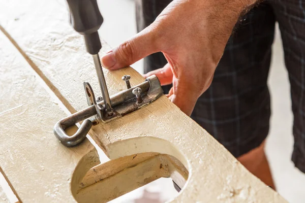 DIY Screwing in Screw — Stock Photo, Image