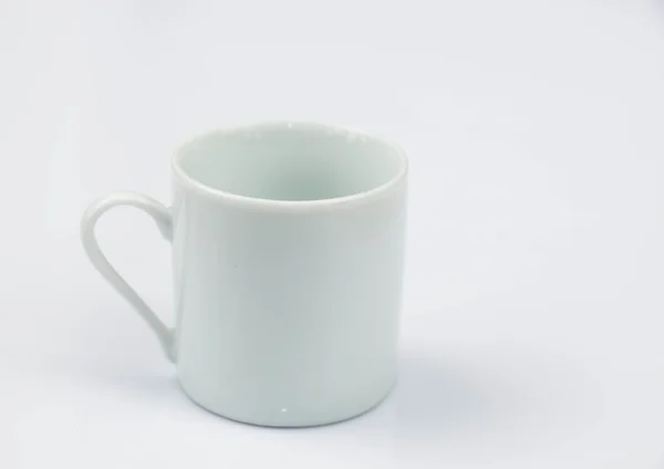Vit kopp på vit bakgrund — Stockfoto