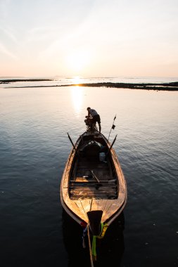 gün batımı tekne, andaman Denizi, koh libong, Tayland
