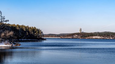 Çin Changchun 'daki Jingyuetan Ulusal Orman Parkı manzarası