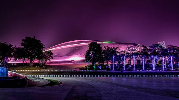 Ночной Вид Световое Шоу Острова Хайхуа Провинция Хайнань Китай — стоковое фото