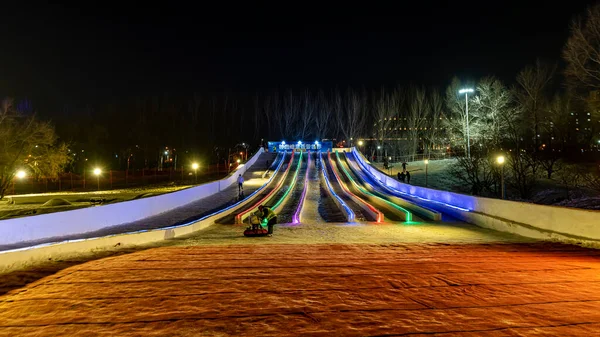 Kína Changchun Automobile Ice Snow Carnival Night Scene — Stock Fotó