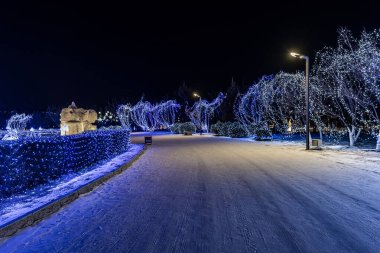 Changchun Dünya Heykel Parkı, Çin 'deki Buz ve Kar Parkı gece görüşü