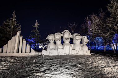 Changchun Dünya Heykel Parkı, Çin 'deki Buz ve Kar Parkı gece görüşü