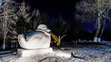 Changchun Dünya Heykel Parkı, Çin 'deki Buz ve Kar Parkı gece görüşü