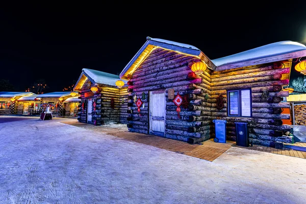 Night View Ice Snow Park Changchun World Sculpture Park Κίνα — Φωτογραφία Αρχείου