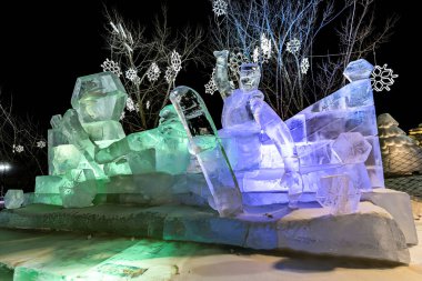 Changchun Dünya Heykel Parkı, Çin 'deki Buz ve Kar Parkı gece görüşü