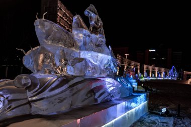 Changchun Dünya Heykel Parkı, Çin 'deki Buz ve Kar Parkı gece görüşü