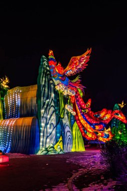 Nanhu Park, Changchun, Çin 'de buz ve kar ışığı sergisi