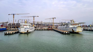 Yoğun Xuwen Limanı, Zhanjiang Şehri, Guangdong, Çin