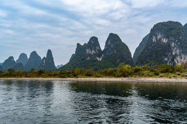 Guangxi, Çin 'deki Lijiang Nehri Sahnesi Sahnesi