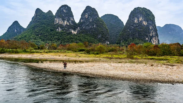 Guangxi, Çin 'deki Lijiang Nehri Sahnesi Sahnesi