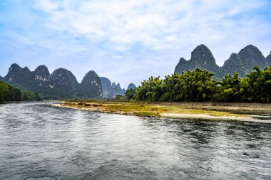 Guangxi, Çin 'deki Lijiang Nehri Sahnesi Sahnesi