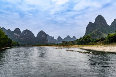 Guangxi, Çin 'deki Lijiang Nehri Sahnesi Sahnesi