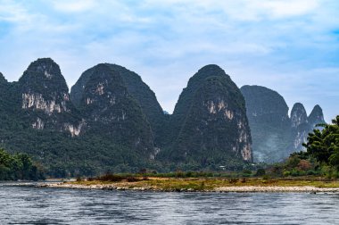 Guangxi, Çin 'deki Lijiang Nehri Sahnesi Sahnesi