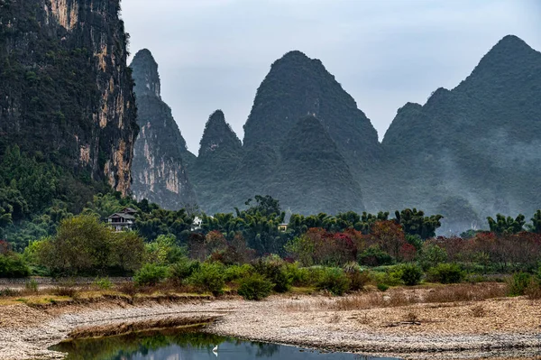 Paisaje Del Lugar Escénico Del Río Lijiang Guilin Guangxi China —  Fotos de Stock