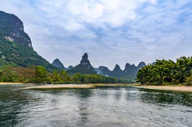 Guangxi, Çin 'deki Lijiang Nehri Sahnesi Sahnesi
