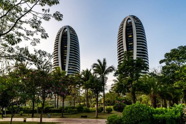 Sanya, Hainan, Çin kentsel mimari manzarası