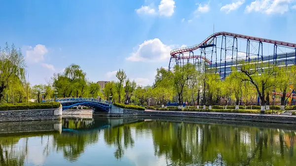Paisaje Primavera Del Parque Infantil Changchun China —  Fotos de Stock