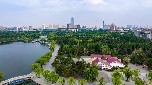 Krajobraz Parku Nanhu Changchun Chiny — Zdjęcie stockowe