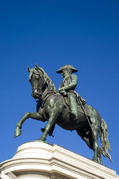 Кінна статуя імператора d. Pedro Iv — стокове фото