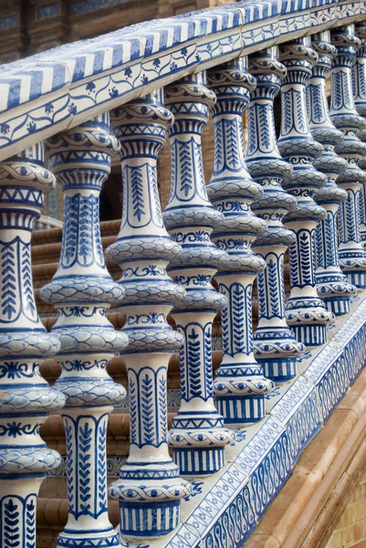 Detail of ornamental building in Spain Square, Seville — Stock Photo, Image