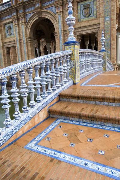 Detail of ornamental building in Spain Square, Seville — Stock Photo, Image